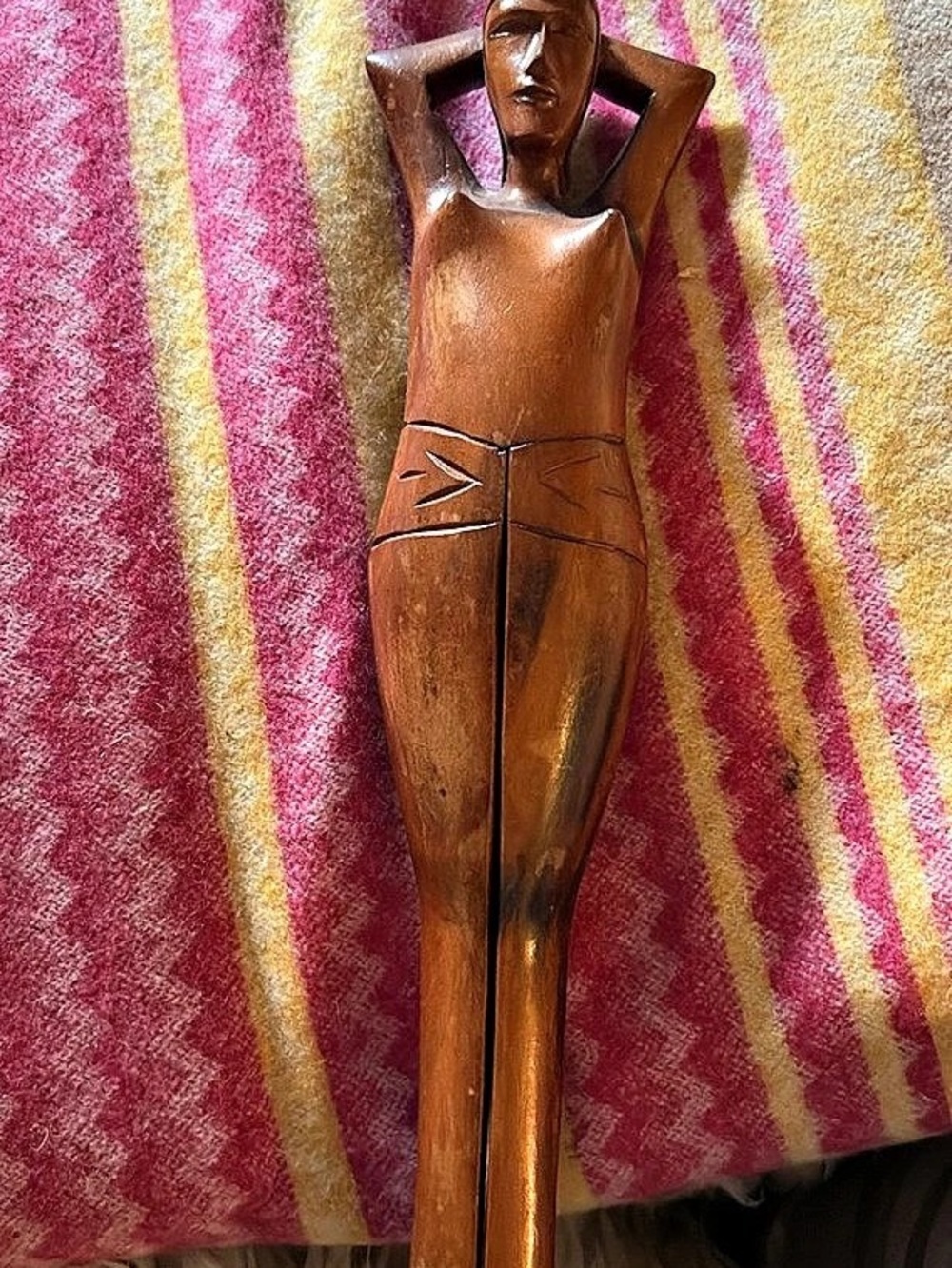 Nude female, figure nutcracker, handmade in the Philippines.